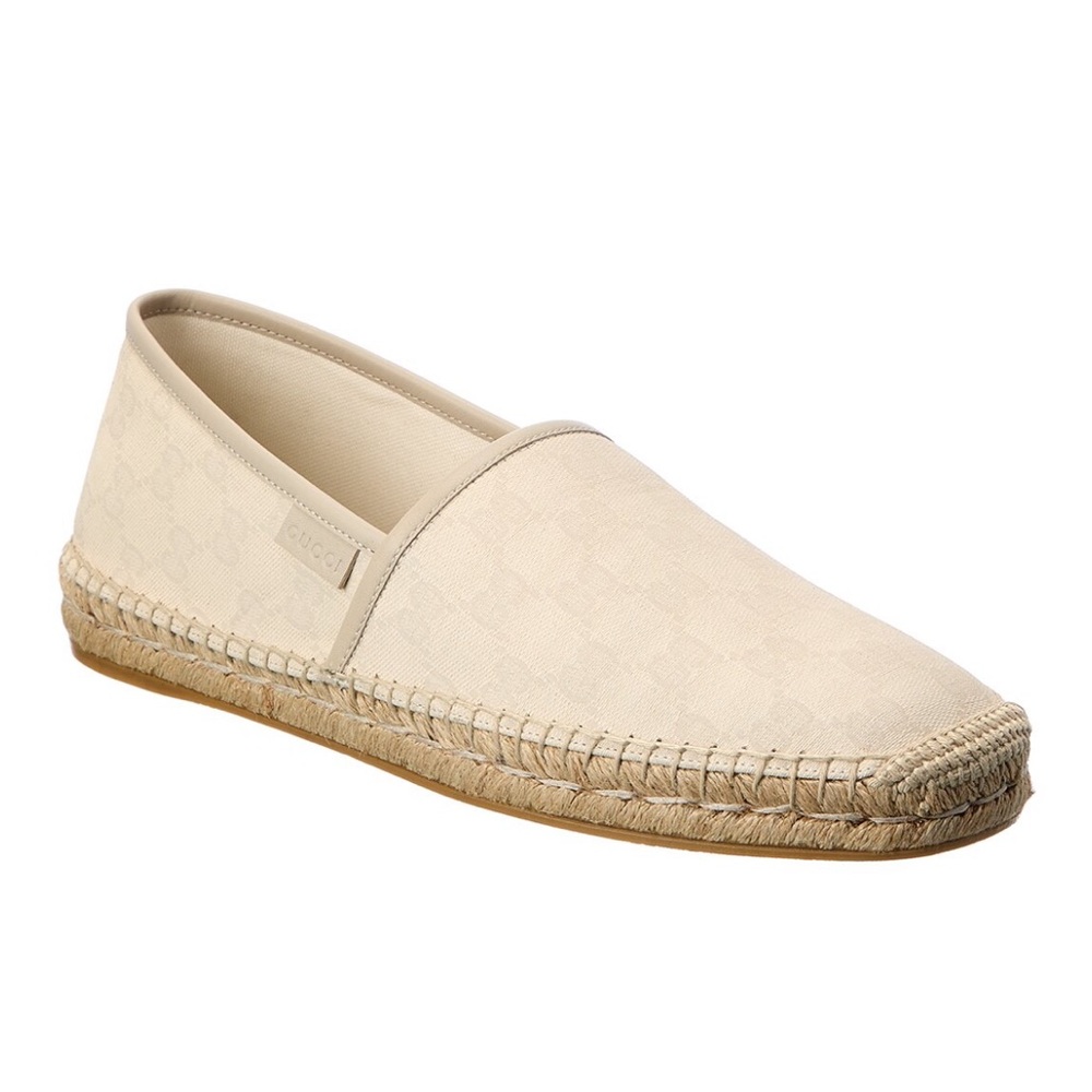 GUCCI Canvas & Leather Espadrilles